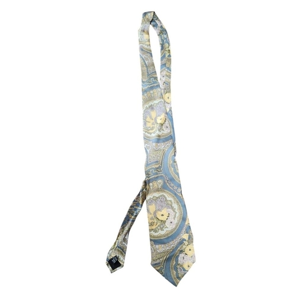 Karl Lagerfeld Brown Beige Floral all Silk Italian Made Floral Silk Tie - Picture 1 of 4